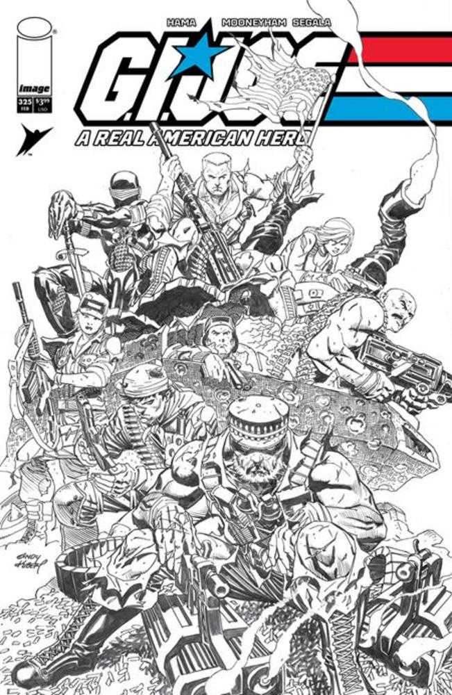 G.I. Joe A Real American Hero #325 Cover B Andy Kubert Black & White Variant