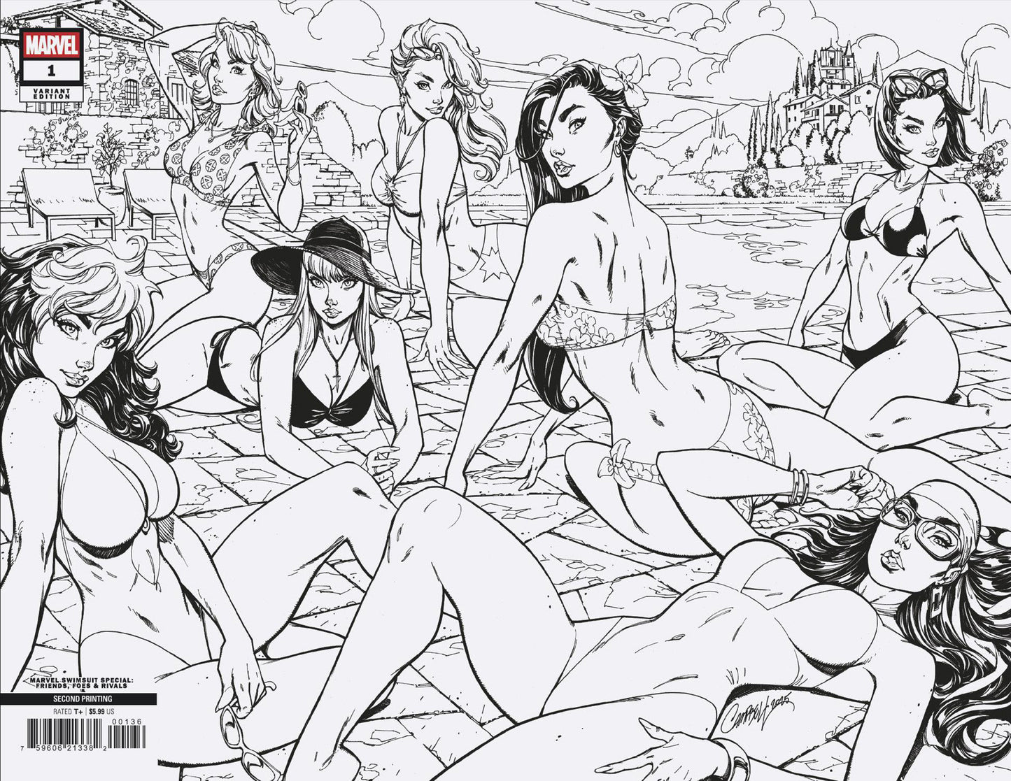 Marvel Swimsuit Special: Friends, Foes & Rivals #1 J. Scott Campbell Ratio Virgin 2nd Printing Variant Set
