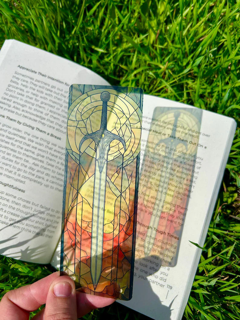 Lord Of The Rings Bookmark - Handcrafted Lord of the Inspired Bookmark Rings, Fantasy Sword Design, Perfect Gift for Tolkien Fans