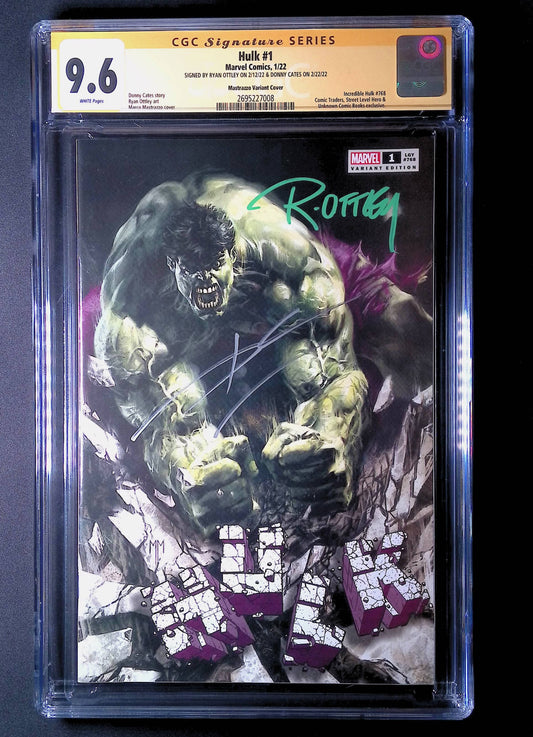 Hulk #1 CGC 9.6 Signed by Cates & Ottley (Mastrazzo Variant Cover) - Marvel