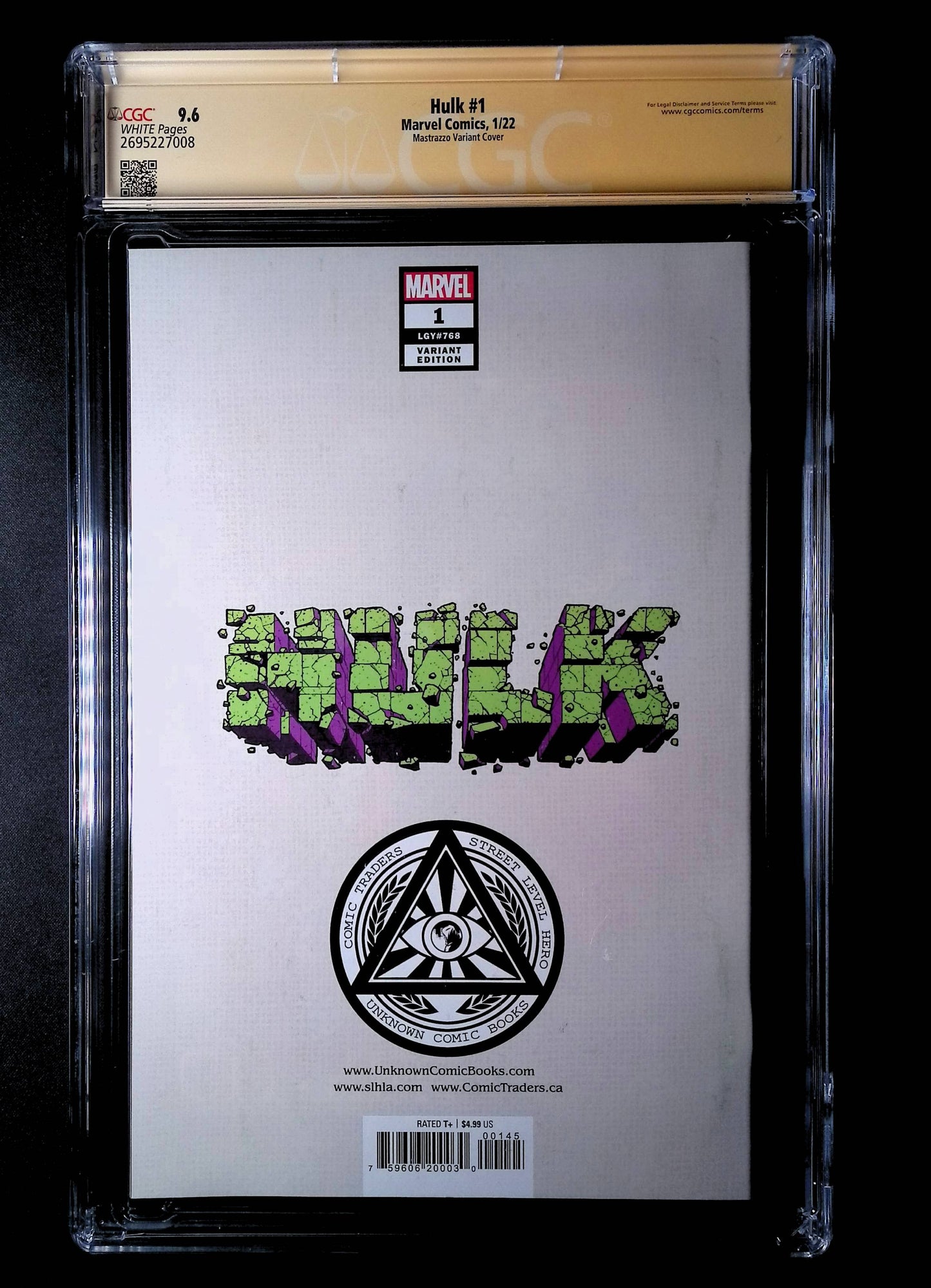 Hulk #1 CGC 9.6 Signed by Cates & Ottley (Mastrazzo Variant Cover) - Marvel