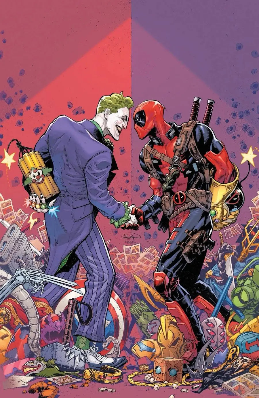 Marvel DC Deadpool Batman #1 Gleason Red Virgin Variant