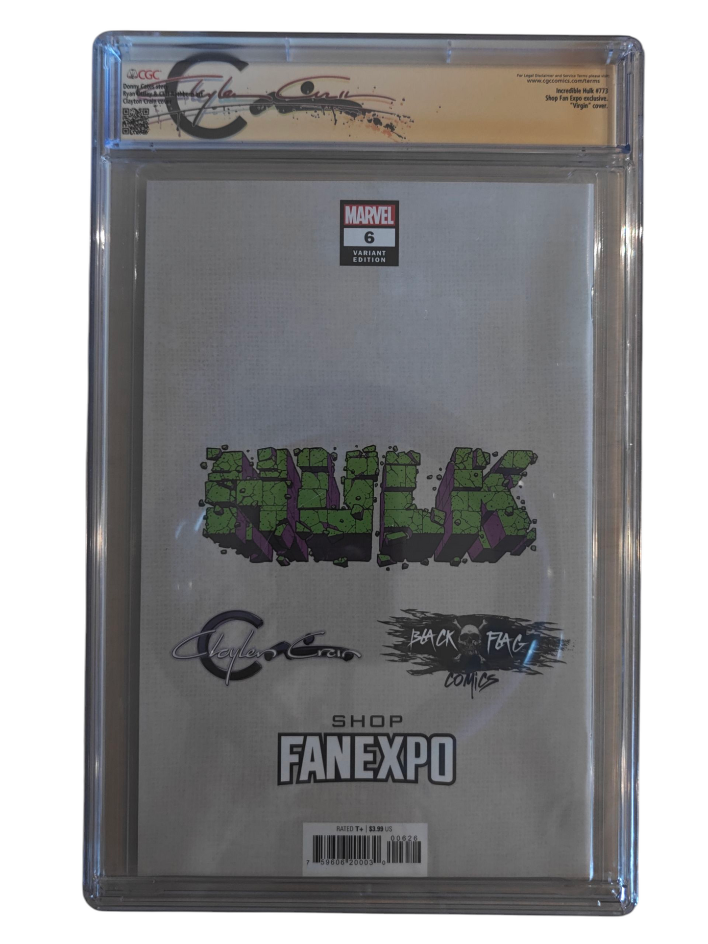 The Incredible Hulk #6 MEGACON Exclusive CGC Signature Series 9.8 Clayton Crain (Case Cracked)