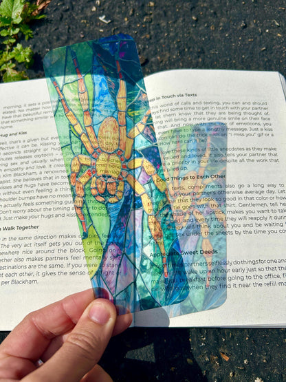 Tarantula Lover Bookmark – Unique Tarantula Gift, Creepy & Cute - Stained Glass Transparent Bookmark