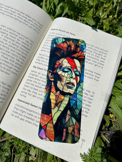 Bowie Bookmark - Legendary Bowie Gift, Music Icon Page Marker, Ziggy David Fan Art Stardust, Rock Star Memorabilia for Book Lovers