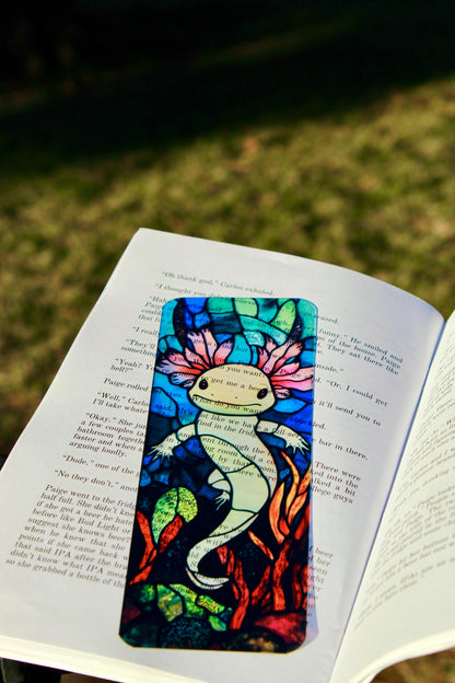 Axolotl Bookmark – Handmade Cute Salamander Bookmark, Kawaii Axolotl Page Marker, Amphibian Lover Gift, Adorable Book Accessory