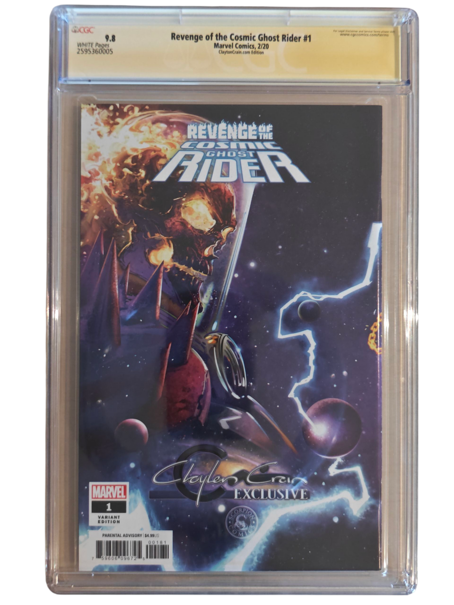 Revenge of the Cosmic Ghost Rider #1 CGC Signature Series Clayton Crain Infinity Signature