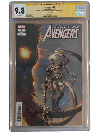Avengers #7 1:50 Clayton Crain Variant CGC Signature Series 9.8 Double Signed