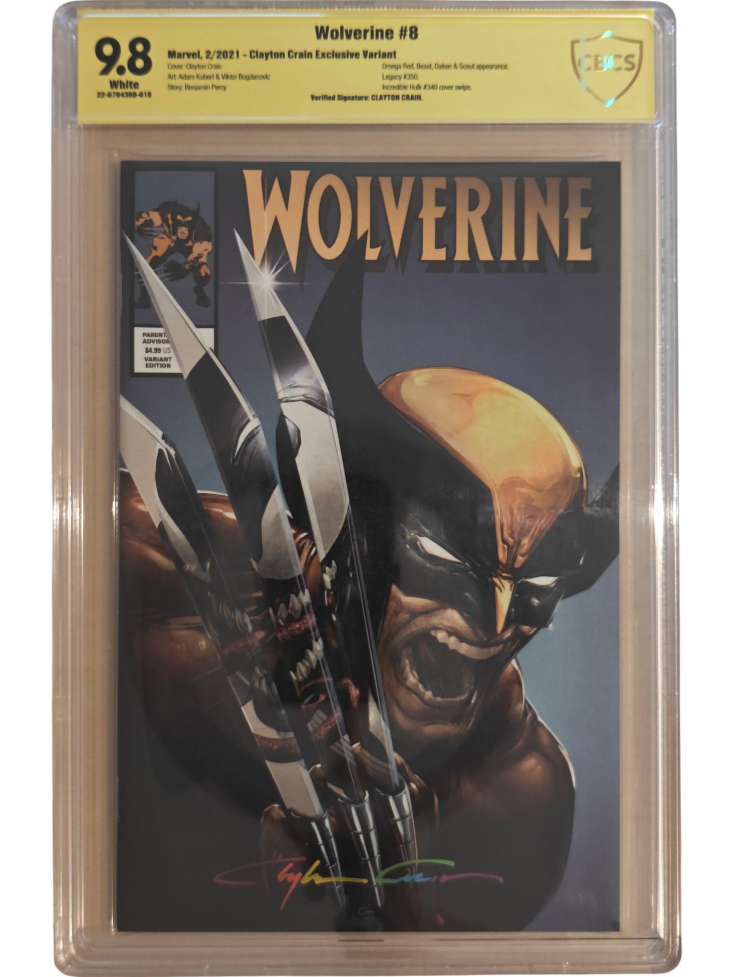 Wolverine #8 CBCS 9.8 Clayton Crain Infinity Signature Series