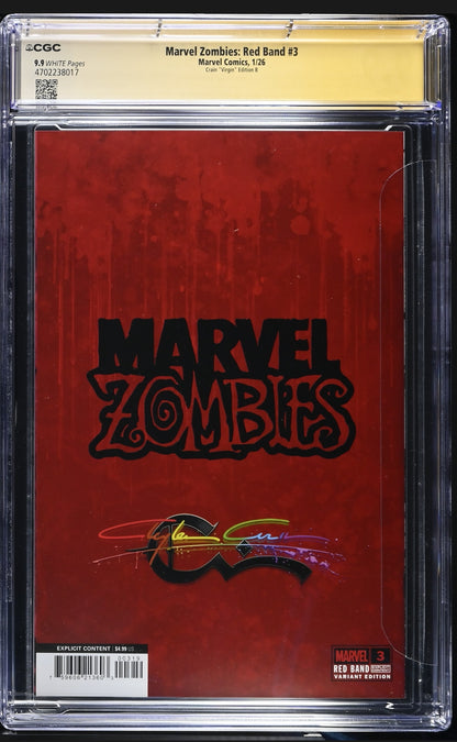 Marvel Zombies Red Band #3 CGC SS 9.9 Infinity Murder Signed & Sketched Crain