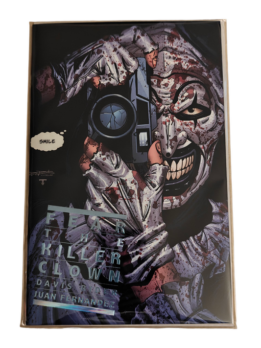 BIRTH OF A SLASHER #1 TERRIFIER DAVIS RIDER 2025 NYCC BLUE FOIL LTD 50 COA 1/50