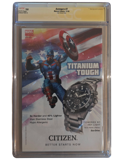 Avengers #7 1:50 Clayton Crain Variant CGC Signature Series 9.8 Double Signed