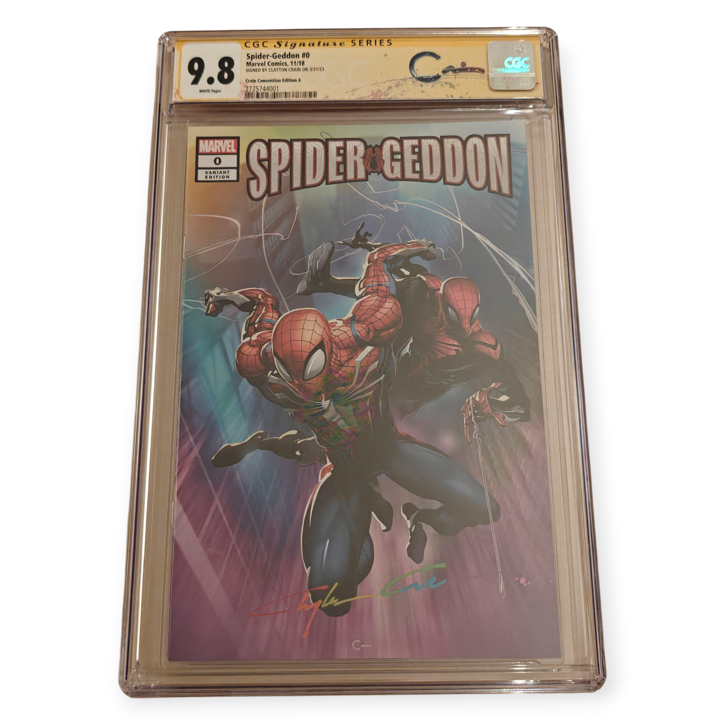 Spider-Geddon #0 NYCC 2018 Exclusive CGC SS 9.8 Clayton Crain Infinity Sig Variant